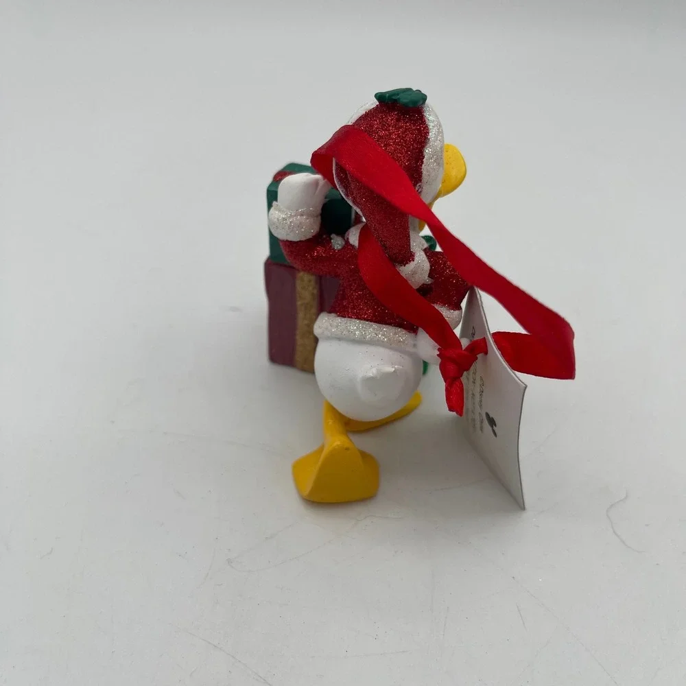 Disney Donald Duck Santa Christmas Ornament with Presents Glitter Accents NEW